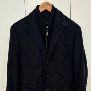 $2200 Corneliani Navy Wool Hybrid Sport Coat/ Jacket Detachable Vest - 38/Medium